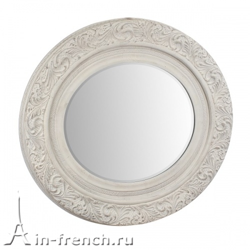 Зеркала Зеркало овальное с фаской в белой деревянной раме  в стиле Прованс за 15 312 руб.