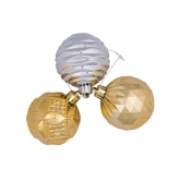 Гроздь из 3-х фигурных шаров: серебряная волна, 2 золотых