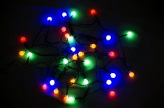 Электрогирлянда "Шарики" (d=1 см), 50 разноцветных LED огней, зеленый провод, 6,5 м